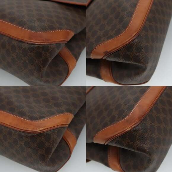 CELINE Macadam Canvas Hand Bag Pvc Leather Brown - Picture 10 of 12